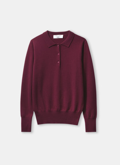 Cashmere Polo Shirt - Burgundy