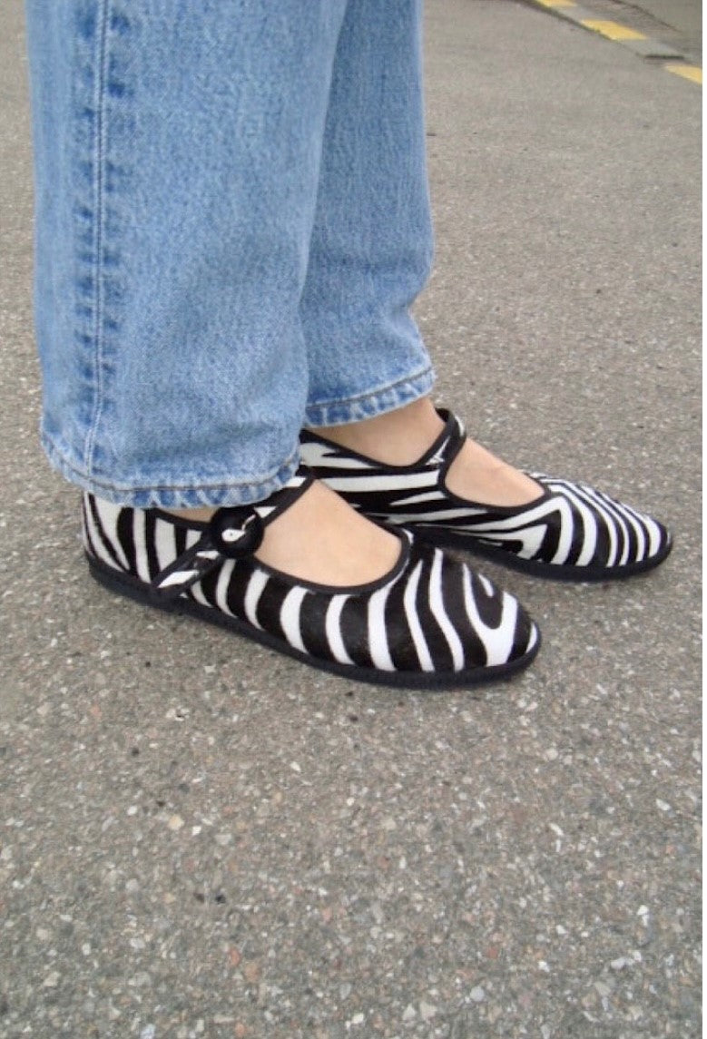 Mary Jane Flats Zebra