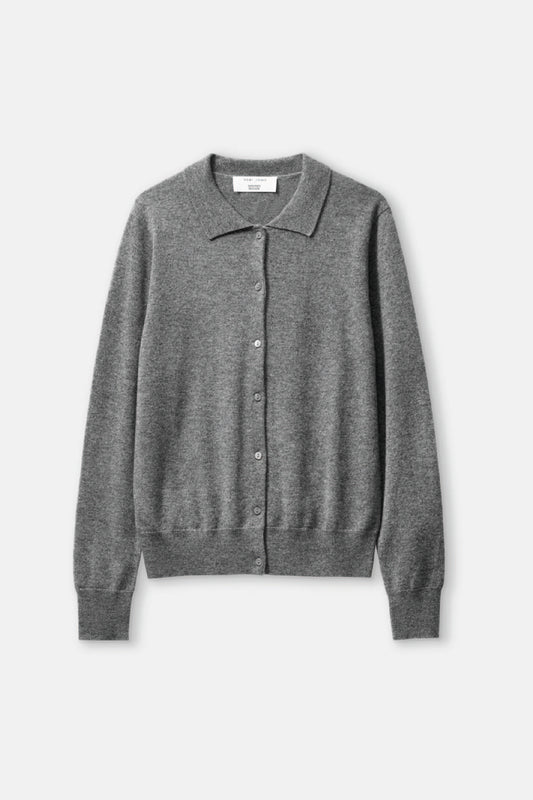 Cashmere Cardigan - Grey Melange