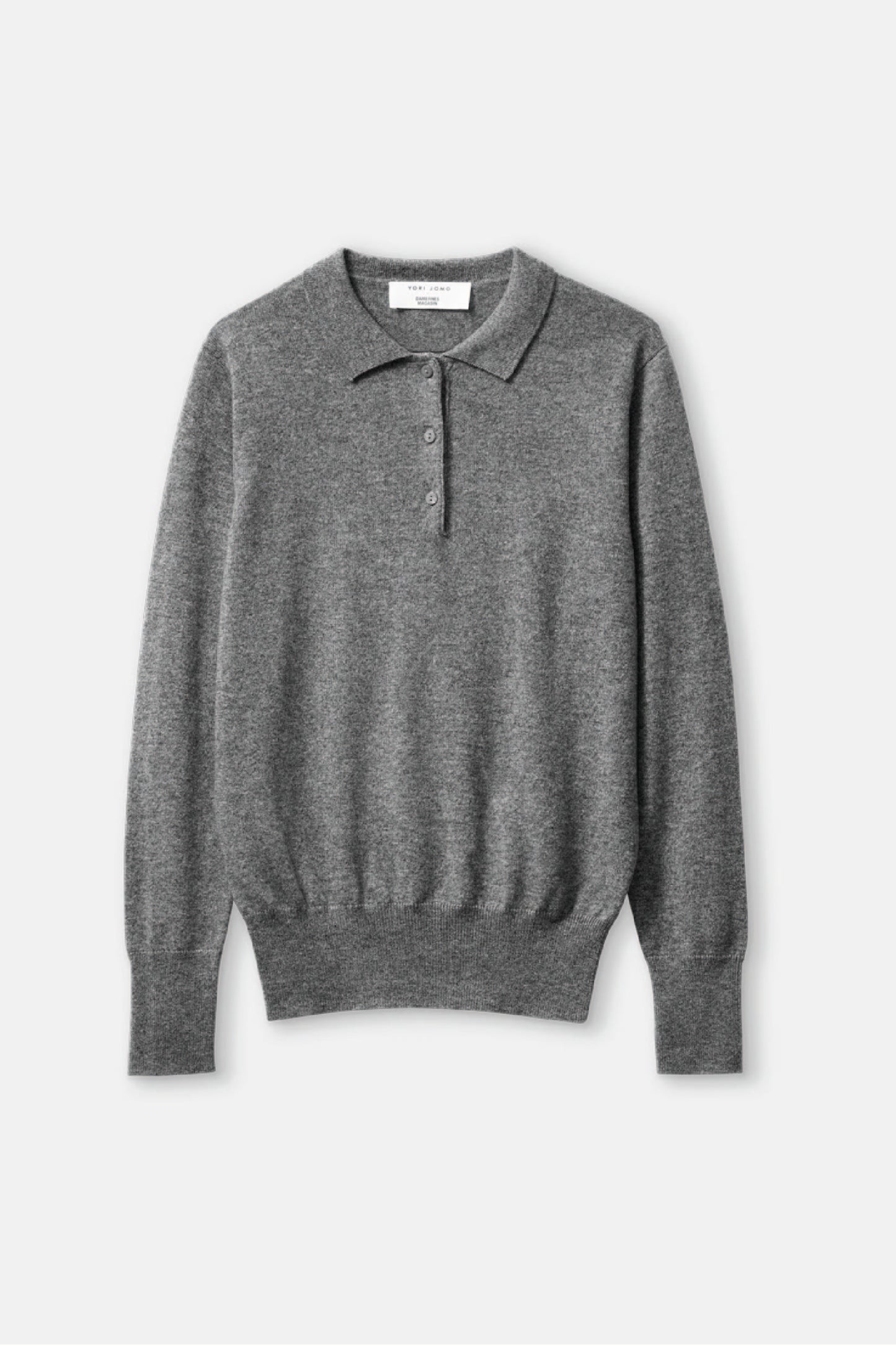 Cashmere Polo Shirt - Grey Melange