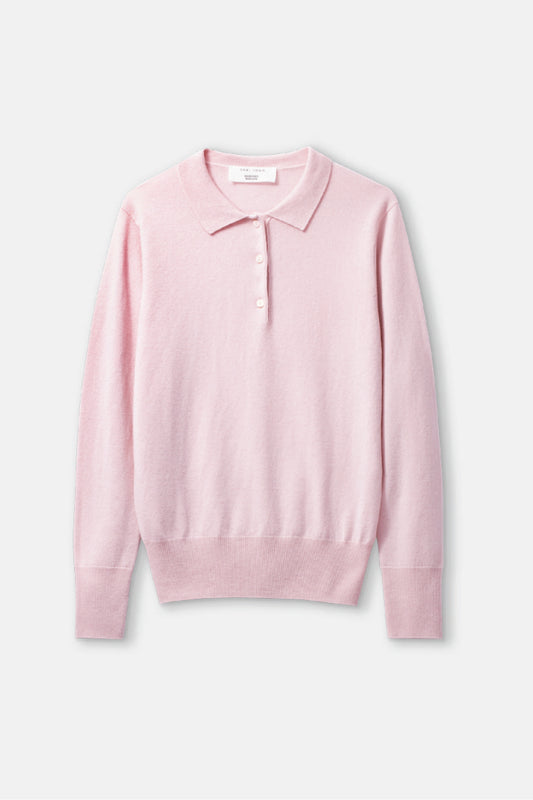 Cashmere Polo Shirt - Soft Pink